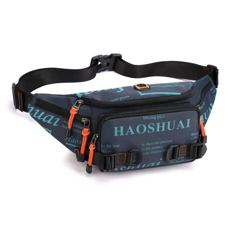 Unisex Stylish Multiple Pockets Fanny Pack Men Waist Packs Travel Adjustable Waist Band Outdoor Portable Modern Fanny