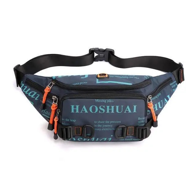 Unisex Stylish Multiple Pockets Fanny Pack Men Waist Packs Travel Adjustable Waist Band Outdoor Portable Modern Fanny