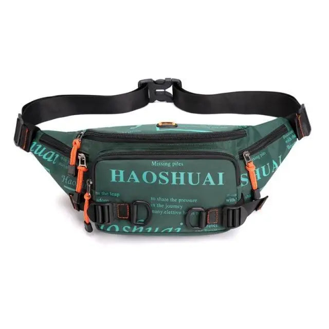 Unisex Stylish Multiple Pockets Fanny Pack Men Waist Packs Travel Adjustable Waist Band Outdoor Portable Modern Fanny