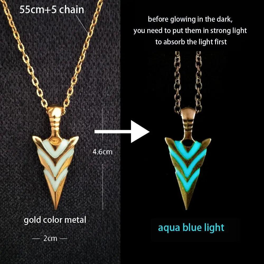 Unisex Vintage Glowing Arrow Necklace Glow In The Dark Necklaces For Women Men Excellent Gift Unique Design - STEVVEX Jewelry - 723, Arrow Necklace, Elegant Necklace, Glowing Arrow Necklace, Glowing Jewelry, Glowing Necklace, Jewelry, Luxury Necklace, Men Necklace, Necklace, Necklaces, Pendant Necklaces, Unisex Necklace, Unisex Necklaces, Vintage Glowing Arrow Necklace, Vintage Glowing Necklace, Vintage Necklace, Vintage Necklaces, Woman Necklace, Woman Pendant Necklaces - Stevvex.com