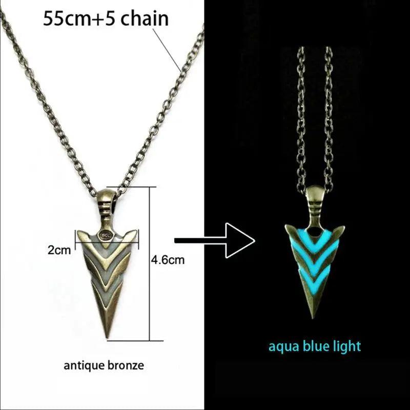 Unisex Vintage Glowing Arrow Necklace Glow In The Dark Necklaces For Women Men Excellent Gift Unique Design - STEVVEX Jewelry - 723, Arrow Necklace, Elegant Necklace, Glowing Arrow Necklace, Glowing Jewelry, Glowing Necklace, Jewelry, Luxury Necklace, Men Necklace, Necklace, Necklaces, Pendant Necklaces, Unisex Necklace, Unisex Necklaces, Vintage Glowing Arrow Necklace, Vintage Glowing Necklace, Vintage Necklace, Vintage Necklaces, Woman Necklace, Woman Pendant Necklaces - Stevvex.com