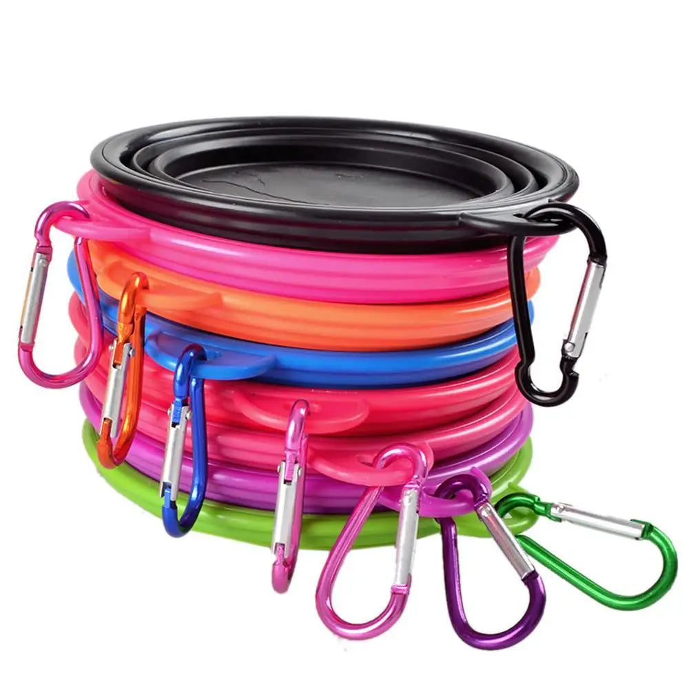 Universal Colorful Collapsible Silicone Dog Food Water Bowl Foldable Cup Dish For Pet Portable Travel Bowl For Dog