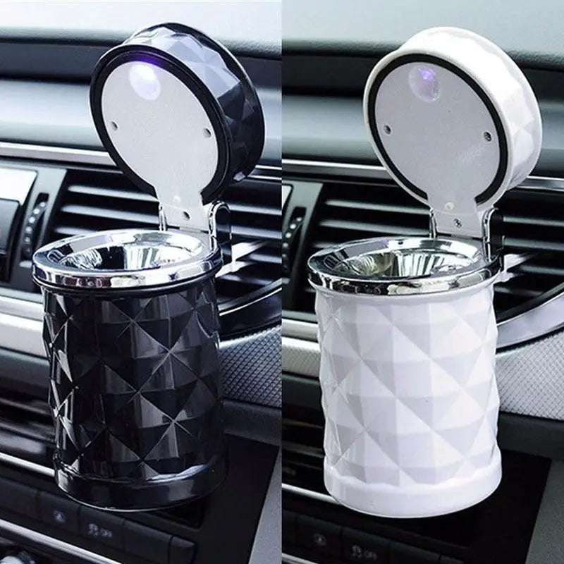 Universal LED Light Car Ashtray Cigarette Holder Car Accessories Portable Luxurious Design Ashtrays For Cars - STEVVEX Gadgets - 741, Ashtray, black ashtray, car, car accessories, car ashtray, car gadgets, LED Ashtray, modern ashtray, portable ashtray, portable car ashtray, stylish ashtray, universal ashtray, white Ashtray - Stevvex.com