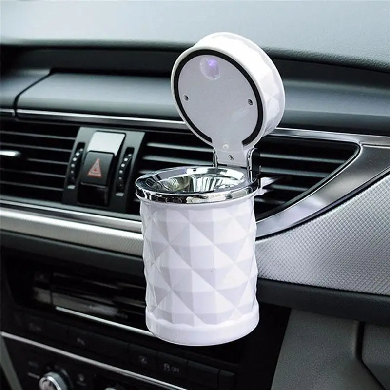 Universal LED Light Car Ashtray Cigarette Holder Car Accessories Portable Luxurious Design Ashtrays For Cars - STEVVEX Gadgets - 741, Ashtray, black ashtray, car, car accessories, car ashtray, car gadgets, LED Ashtray, modern ashtray, portable ashtray, portable car ashtray, stylish ashtray, universal ashtray, white Ashtray - Stevvex.com