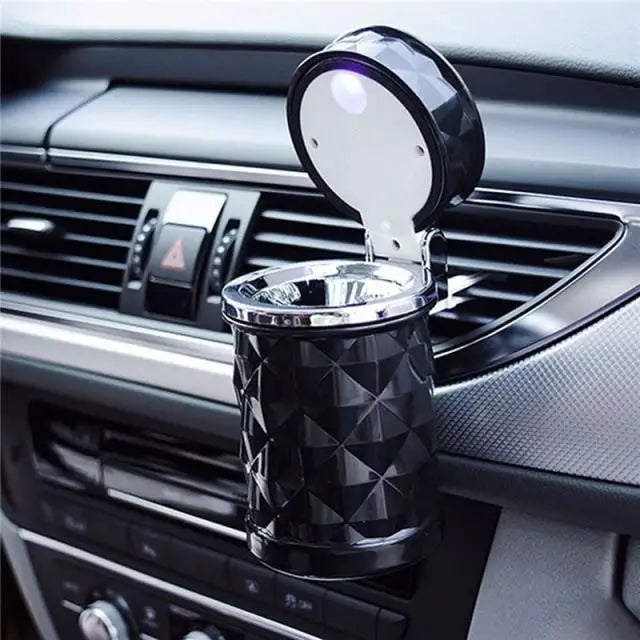 Universal LED Light Car Ashtray Cigarette Holder Car Accessories Portable Luxurious Design Ashtrays For Cars - STEVVEX Gadgets - 741, Ashtray, black ashtray, car, car accessories, car ashtray, car gadgets, LED Ashtray, modern ashtray, portable ashtray, portable car ashtray, stylish ashtray, universal ashtray, white Ashtray - Stevvex.com