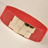 Vintage Black Square Elastic Buckle Belts Elegant Design High Quality Party Dress Waist Belt Cute Women Gift - Red