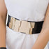 Vintage Black Square Elastic Buckle Belts Elegant Design High Quality Party Dress Waist Belt Cute Women Gift