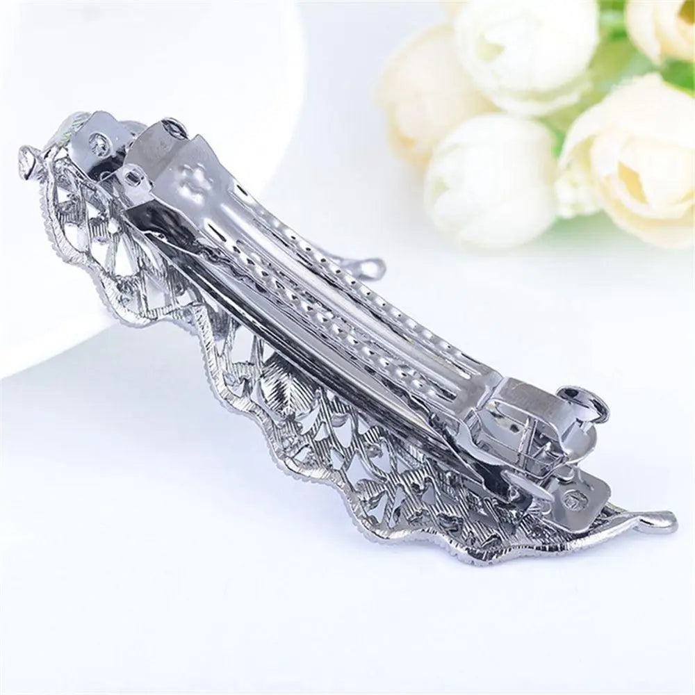 Vintage Crystal Hair Clip Elegant Design Barrettes Butterfly Spring Hair Barrettes Clip For Women Charming Flower Hair