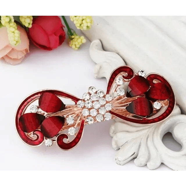 Vintage Crystal Hair Clip Elegant Design Barrettes Butterfly Spring Hair Barrettes Clip For Women Charming Flower Hair