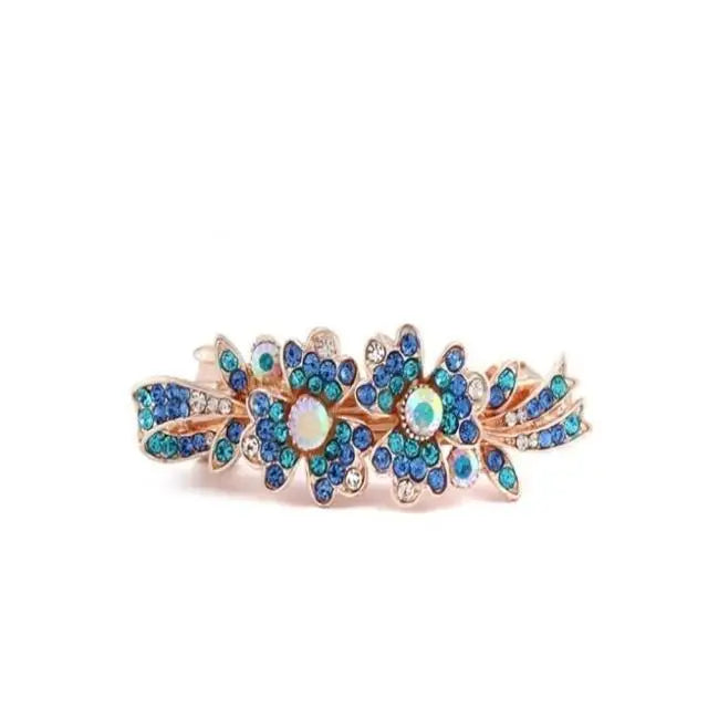 Vintage Crystal Hair Clip Elegant Design Barrettes Butterfly Spring Hair Barrettes Clip For Women Charming Flower Hair