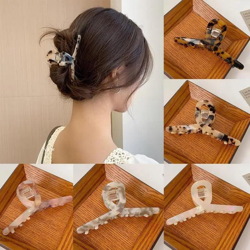 Vintage Leopard Hair Claws Big Hair Claw Clips Headdress Metal Hairpin Fashion Claw Clips For Women Girls Thin Hair Non