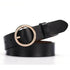 Vintage Simple Round Buckle Female Pin Leather Straps 105CM Belts For Women Unique Design Dresses Jeans Classic Round