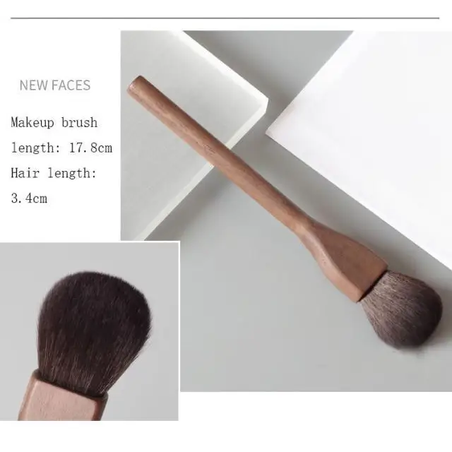 Vintage Style 1Pcs European Wood Handle Makeup Brush High Quality Loose Powder Brush Foundation Brush Super Soft