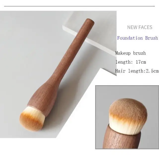 Vintage Style 1Pcs European Wood Handle Makeup Brush High Quality Loose Powder Brush Foundation Brush Super Soft