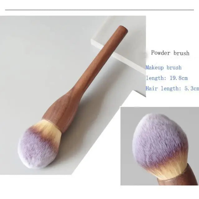 Vintage Style 1Pcs European Wood Handle Makeup Brush High Quality Loose Powder Brush Foundation Brush Super Soft