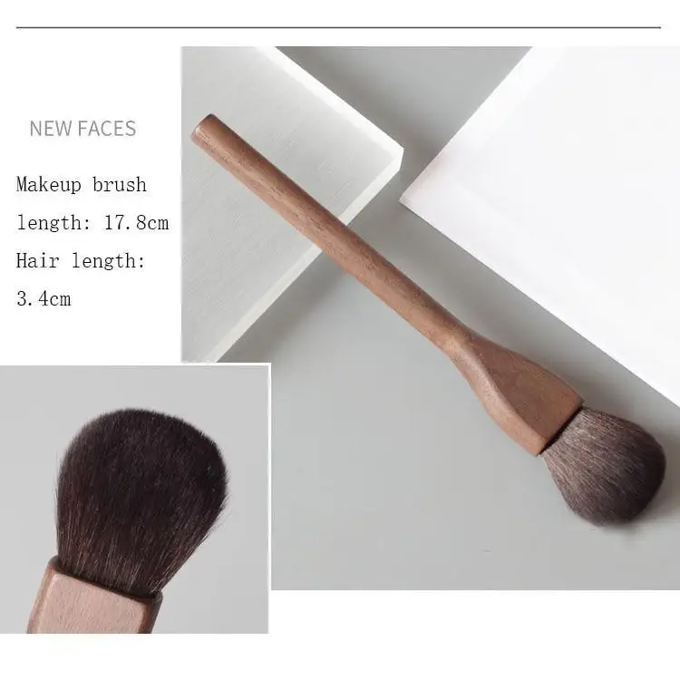 Vintage Style 1Pcs European Wood Handle Makeup Brush High Quality Loose Powder Brush Foundation Brush Super Soft