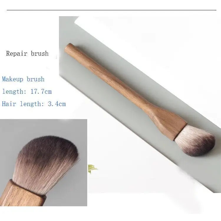 Vintage Style 1Pcs European Wood Handle Makeup Brush High Quality Loose Powder Brush Foundation Brush Super Soft