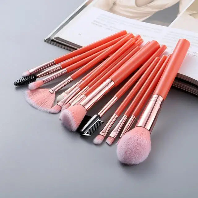 Vintage Style 5/10/15Pcs Makeup Brushes Set Powder Eye Shadow Foundation Blush Blending Make Up Brush Beauty Cosmetic