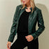 Vintage Style Autumn Ladies PU Leather Jacket For Women Slim Casual Soft Moto Biker Faux Leather Jacket For Female Coat