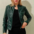 Vintage Style Autumn Ladies PU Leather Jacket For Women Slim Casual Soft Moto Biker Faux Leather Jacket For Female Coat