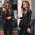 Vintage Style Autumn Ladies PU Leather Jacket For Women Slim Casual Soft Moto Biker Faux Leather Jacket For Female Coat