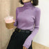 Vintage Style Autumn Winter Thick Sweater For Women Knitted Ribbed Pullover Sweater Long Sleeve Turtleneck Slim Jumper