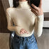 Vintage Style Autumn Winter Thick Sweater For Women Knitted Ribbed Pullover Sweater Long Sleeve Turtleneck Slim Jumper