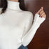 Vintage Style Autumn Winter Thick Sweater For Women Knitted Ribbed Pullover Sweater Long Sleeve Turtleneck Slim Jumper