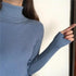 Vintage Style Autumn Winter Thick Sweater For Women Knitted Ribbed Pullover Sweater Long Sleeve Turtleneck Slim Jumper