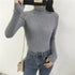 Vintage Style Autumn Winter Thick Sweater For Women Knitted Ribbed Pullover Sweater Long Sleeve Turtleneck Slim Jumper