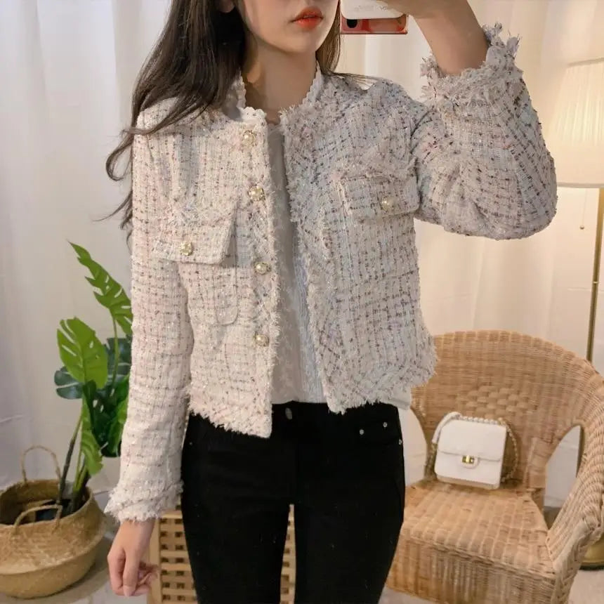 Vintage Style Autumn Winter Tweed Jackets For Women O-Neck Long Sleeve Loose Wool Coat Single Breasted Outwear For Girls - ALLURELATION - 574, Best Selling jecket, Casual Jacket, comfortable jacket, Durable Jacket, elegance jacket for women, gift for girls, gift jacket, Hot Sale Jacket, Long Sleeve jacket, Loose Wool Coat for girls, Luxury Jacket, O-Neck jacket, Single Breasted Outwear, Soft Jacket, unique design jacket, Winter Tweed Jackets, women jacket - Stevvex.com