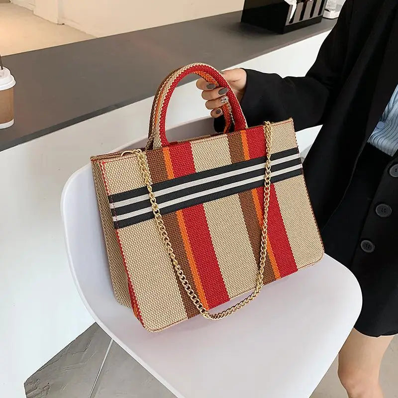 Vintage Style Canvas Handbags Casual Ladies Bags With Large Capacity Shoulder Bags Fashionable Crossbody Bags for Women