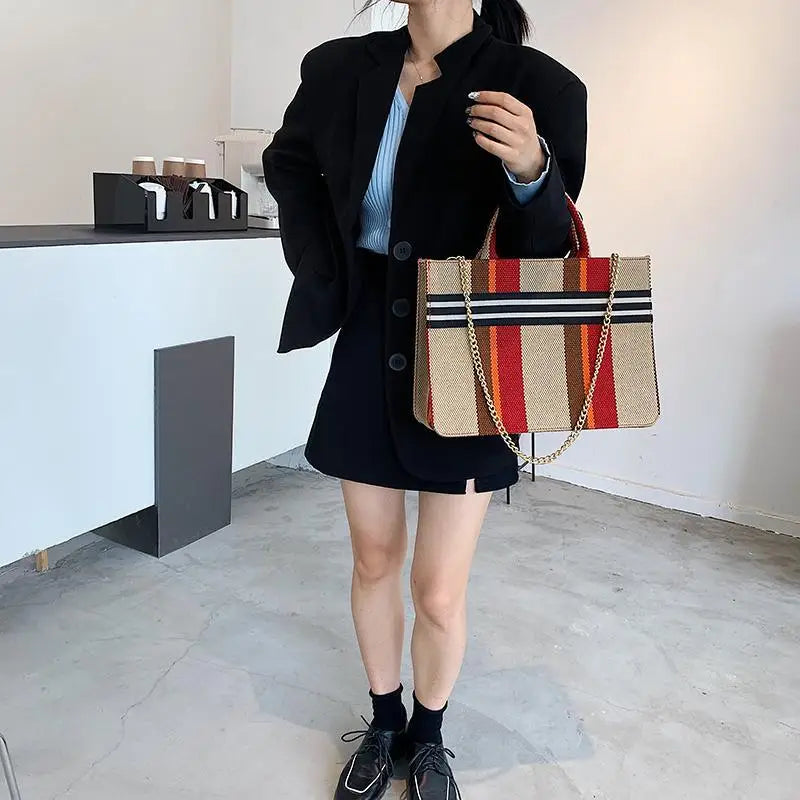 Vintage Style Canvas Handbags Casual Ladies Bags With Large Capacity Shoulder Bags Fashionable Crossbody Bags for Women