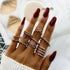 Vintage Style Gold Round Twist Rings Set For Women And Girls Ring Trendy Metal Knuckle Finger Rings Jewelry - 10