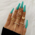 Vintage Style Gold Round Twist Rings Set For Women And Girls Ring Trendy Metal Knuckle Finger Rings Jewelry