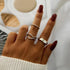 Vintage Style Gold Round Twist Rings Set For Women And Girls Ring Trendy Metal Knuckle Finger Rings Jewelry - 5