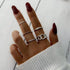 Vintage Style Gold Round Twist Rings Set For Women And Girls Ring Trendy Metal Knuckle Finger Rings Jewelry - 2