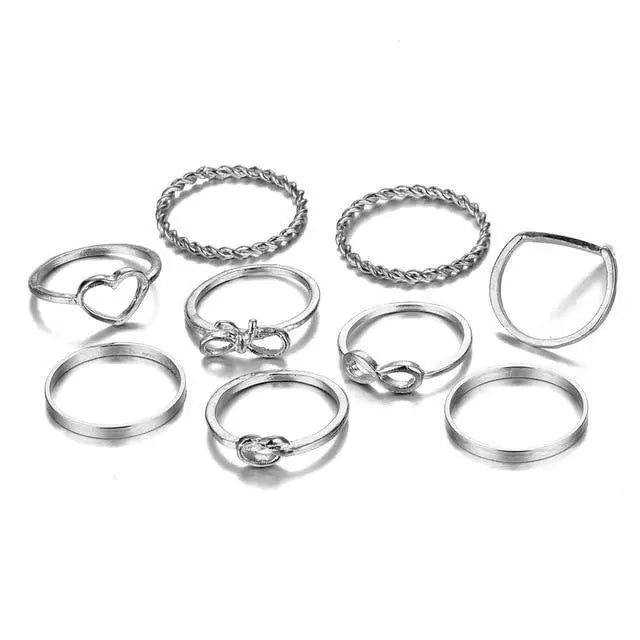 Vintage Style Gold Round Twist Rings Set For Women And Girls Ring Trendy Metal Knuckle Finger Rings Jewelry