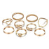 Vintage Style Gold Round Twist Rings Set For Women And Girls Ring Trendy Metal Knuckle Finger Rings Jewelry