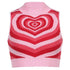 Vintage Style Knitted Sweater Aesthetics Heart Striped Pullovers Sweater For Girls Sweet Long Sleeve Turtleneck Jumper