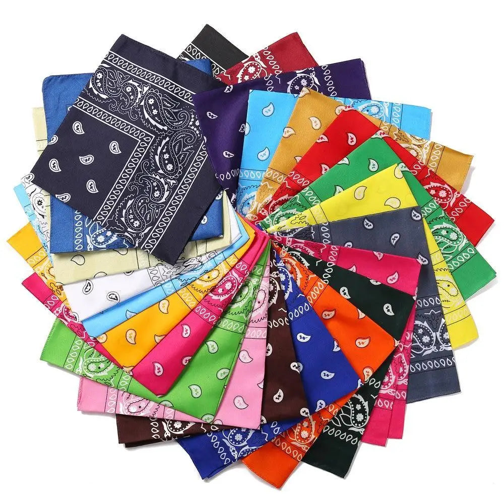 Vintage Style Print Bandana Hair Bands for Girls Women Headband Square Scarf Face Mask Cross Turban Bandanas Headwear