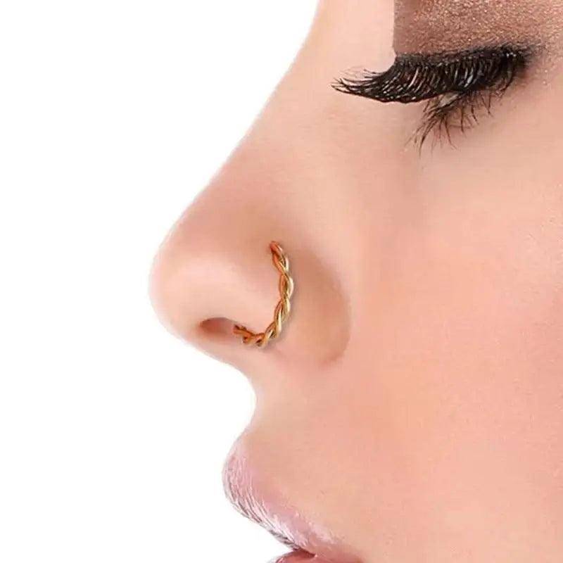 Vintage Style U Shape Fake Nose Ring for Women And Girls Stylish Personality Fake Nose Lip Nose Ring - ALLURELATION - 556, Angel Wing Stainless Steel Ring, Antique Jewelry, fake nose ring, fashionable jewelry, gift jewelry, gift nose hoop, hot sale jewelry, Jewelry, Jewelry for casual outfit, jewelry in demand, luxury nose ring, modern Jewelry, Nose ring, party jewelry, trendy jewelry, U Shape Nose Ring, vintage jewelry, Vintage Style U shape Nose ring - Stevvex.com