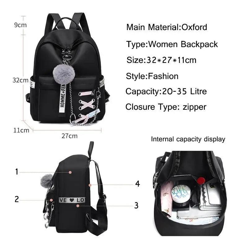 Vintage Style Waterproof Shoulder Backpack For Teenage Girls And Ladies Cute School Bags And Book Bag For Girls