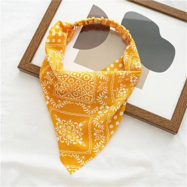 Vintage Style Women’s Bandana Hair Band Scarf Print Paisley Bandanas Headwear Wrist Head Wrap Hair Scarf Headwear