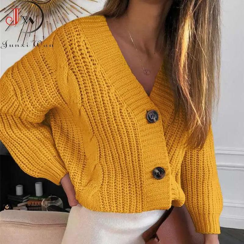 Vintage Warm Sweaters For Women Autumn Knit Sweater Cardigan For Female Casual Long Sleeve Button Knitted Sweaters Coat