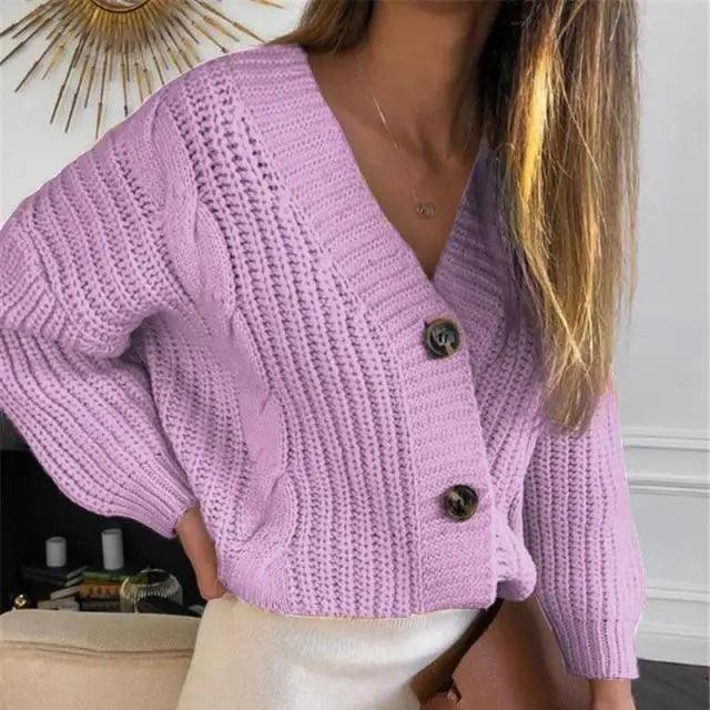 Vintage Warm Sweaters For Women Autumn Knit Sweater Cardigan For Female Casual Long Sleeve Button Knitted Sweaters Coat