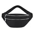 Waterproof Travel Unisex Fanny Pack Simple Design Waist Bags Fashion Bum Bag Trendy Cross Body Chest Bags - Black