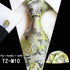 Wedding Bridegroom Floral Print Silk Necktie With Cufflinks Set Fashion High Quality Necktie Set For Men - 15