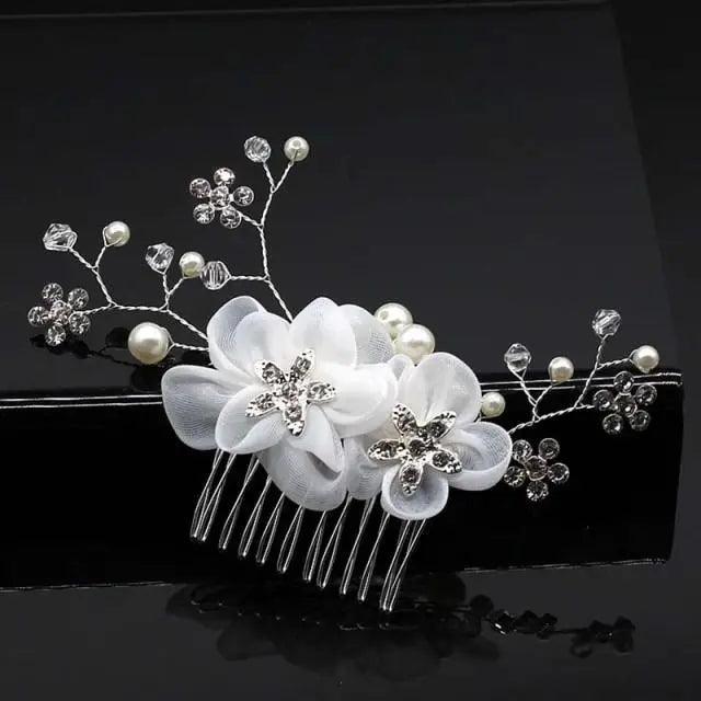 Wedding Crystal Peals Hair Combs Bridal Hair Clips Hair Accessories Handmade Jewelry Headpieces For Bride - 17