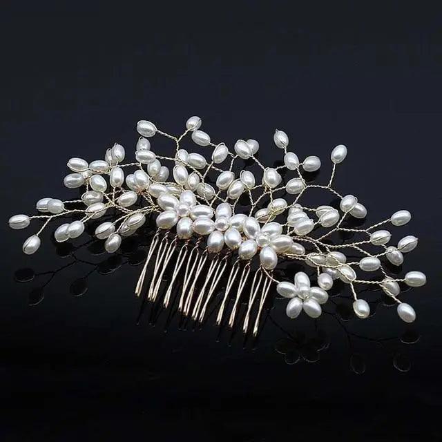 Wedding Crystal Peals Hair Combs Bridal Hair Clips Hair Accessories Handmade Jewelry Headpieces For Bride - 15